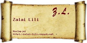Zalai Lili névjegykártya